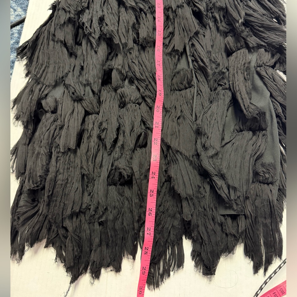 Elizabeth and James Silk Chiffon Black Strapless Foliage Dress Size 2 Cocktail - Picture 7 of 15